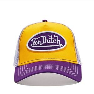 Von Dutch Yellow and Purple Trucker Hat
